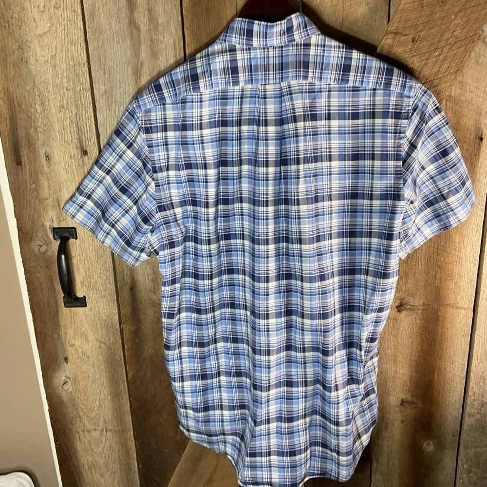 Ralph Lauren Shirt Mens Large Button Down Plaid Short Sleeve Pony Casual - Picture 6 of 6
